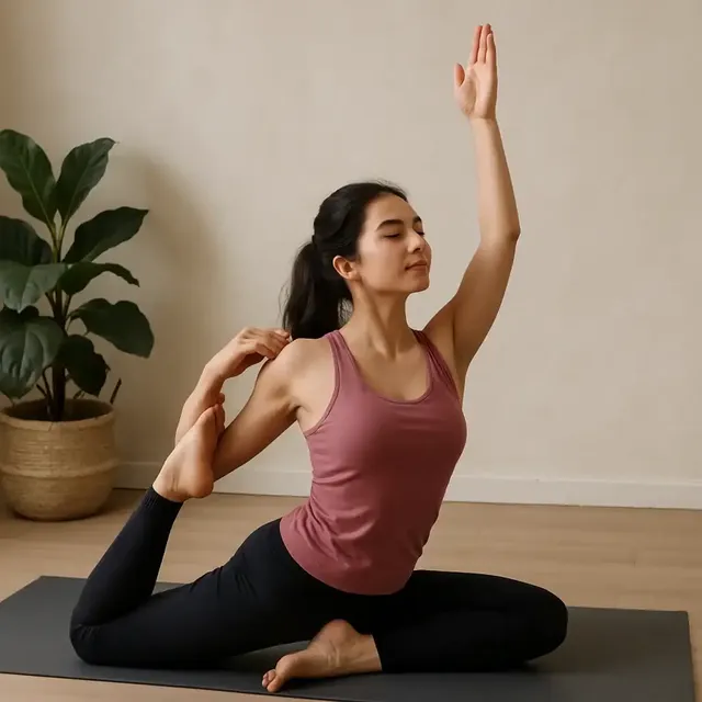 A woman doing a gentle yoga stretch